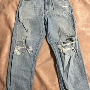 American Eagle Outfitters Light Blue Distressed Relaxed Jeans